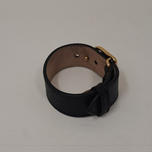 Gucci Marmont Double G Wrap Bracelet Cuff Pebbled Leather Italy Adjustable - Picture 5 of 16